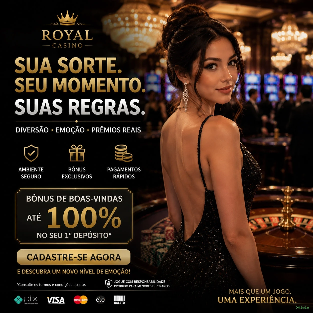 Bônus boas-vindas 001win R$100